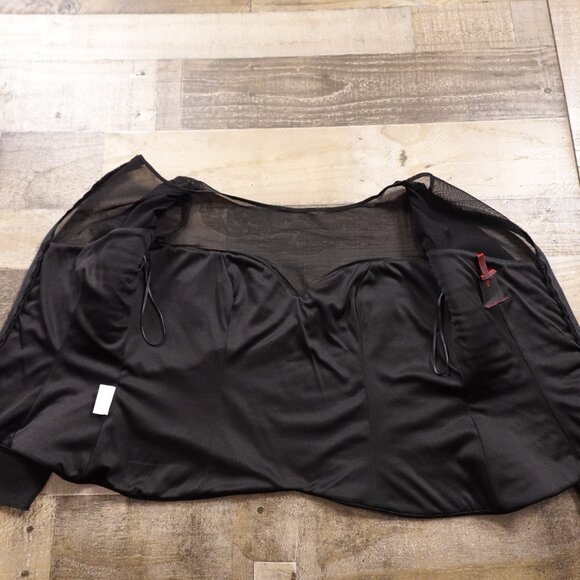 JS Collections Mesh Long Sleeve Top Women’s 16 Black Cocktail Blouse - Picture 8 of 9